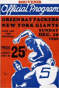1939 NFL Championship Game Program Cover